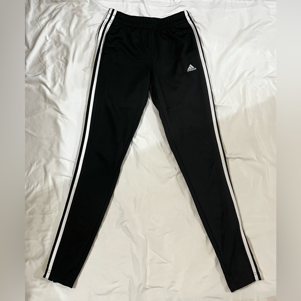 Adidas Climalite XS Joggers – Black 3-Stripes | Ankle Zip | Athletic Fit